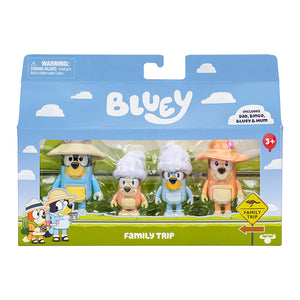 Bluey S11 Holiday Figure 4 Pack - Family Trip